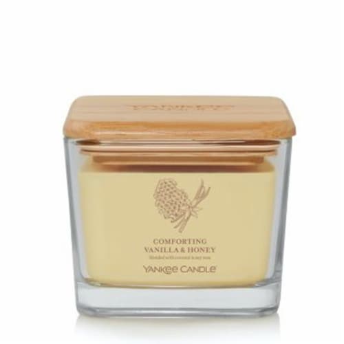 Yankee Candle® Comforting Vanilla & Honey  Well Living Medium Square Candle Perspective: front