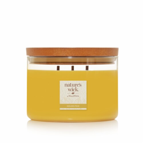 Nature's Wick® Golden Pear 3-Wick Jar Candle Perspective: front