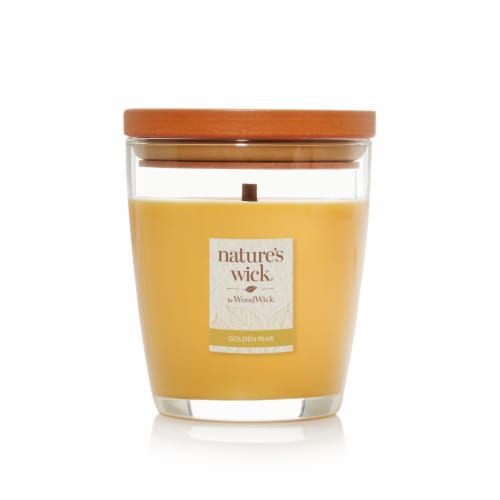 WoodWick Medium Golden Pear Jar Candle Perspective: front