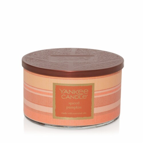 Yankee Candle Fall 3 Wick Spiced Pumpkin Scented Candle Perspective: front