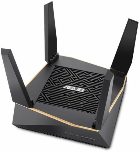 ASUS Tri Band WiFi 6 Router Perspective: front