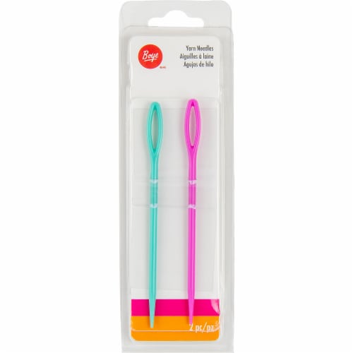 Boye® Large Yarn Needles - Teal/Pink Perspective: front