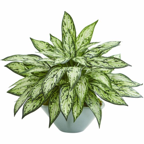 Nearly Natural 8367 Silver Queen Artificial Plant in Green Vase Perspective: front