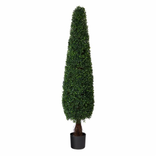 5-in Boxwood Topiary Tree UV Resistant (Indoor/Outdoor) Perspective: front