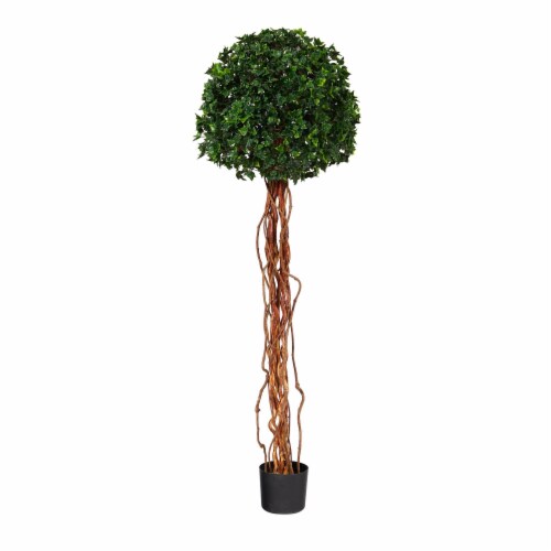 Nearly Natural T1558 5.5 ft. English Ivy Single Ball Artificial Topiary Tree with Natural Tru Perspective: front