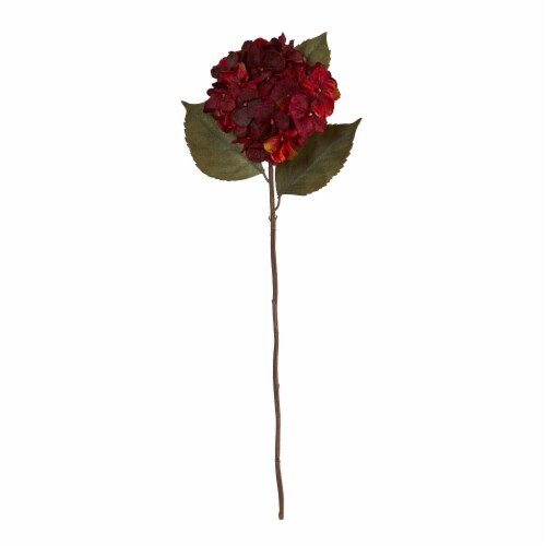 Nearly Natural 2368-S6-BG 32 in. Hydrangea Artificial Flower, Burgundy - Set of 6 Perspective: front