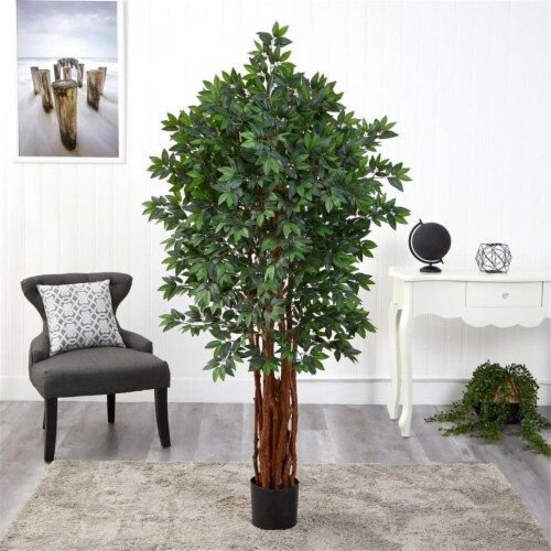 Nearly Natural T1541 5.5 in. Lychee Artificial Tree with Natural Trunk Perspective: front