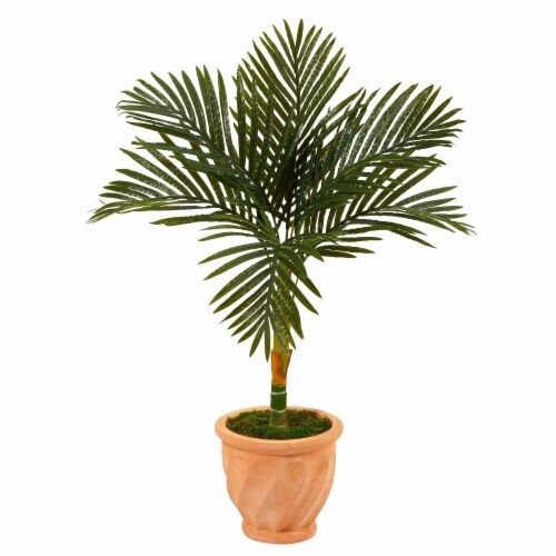 3.5ft Golden Cane Artificial Palm Tree in TerraCotta Planter, 1 Kroger