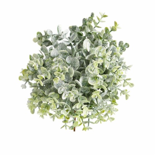 Nearly Natural 6299-S3 8 in. Frosted Eucalyptus Decorative Artificial Ball - Set of 3 Perspective: front