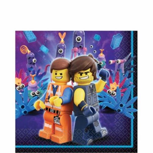Amscan 309009 Lego Movie 2 Lunch Napkins - Pack of 16 Perspective: front