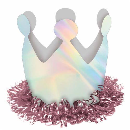 Amscan Magical Rainbow Birthday Mini Crown Hair Clips Costume Perspective: front