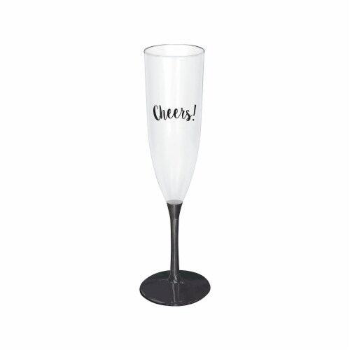Amscan New Years Cheers Plastic Champagne Glasses - 8 Piece Perspective: front