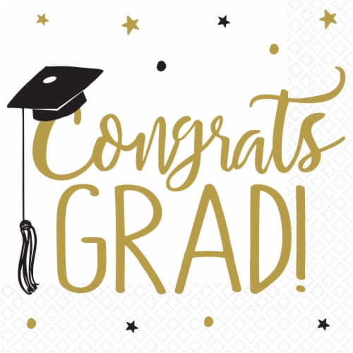 Ampro Congrats Grad Graduation Lunch Napkins Perspective: front