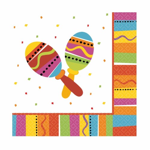Amscan Fiesta Fun Luncheon Napkins Perspective: front