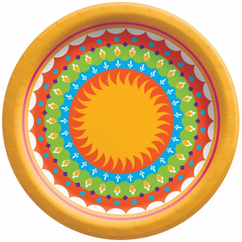 Ampro 6.75 Inch Let's Fiesta Disposable Plates Perspective: front