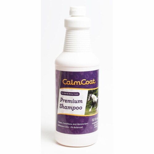 Calm Coat 192959801361 32 oz Premium Shampoo for Dogs Cats & Horses Perspective: front