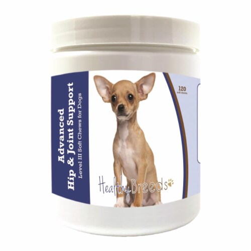 Healthy Breeds 192959897913 Chihuahua Advanced Hip & Joint Support Level III Soft Chews for D Perspective: front