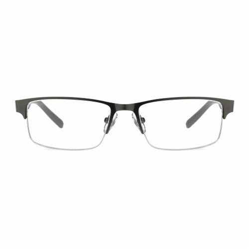Foster Grant Ironman® Momentum Reading Glasses – Gunmetal/Blue Perspective: front