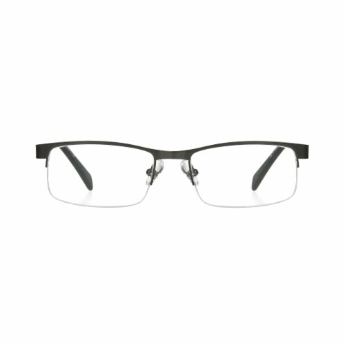 Foster Grant® Men’s Lamar Reading Glasses – Matte Black Metal Perspective: front