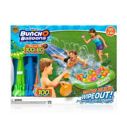 Zuru Bunch O Balloons Water Slide Wipeout with 100 Water Balloons Perspective: front