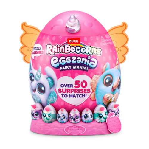 Zuru Rainbocorn Eggzania Fairy Mania Series 1 Large Soft Plush Perspective: front