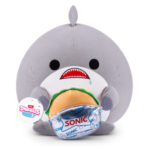 SNACKLES 14 inch Snackle (Sonic Burger) William the Shark, Ultra Soft Collectible Plush Toy by ZURU