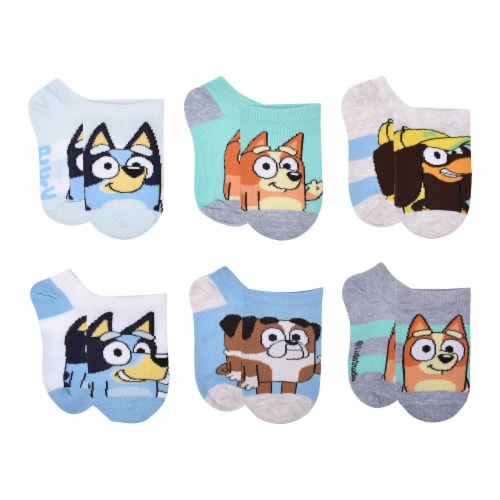 6pk Bluey & The Gang Boys Socks Perspective: front