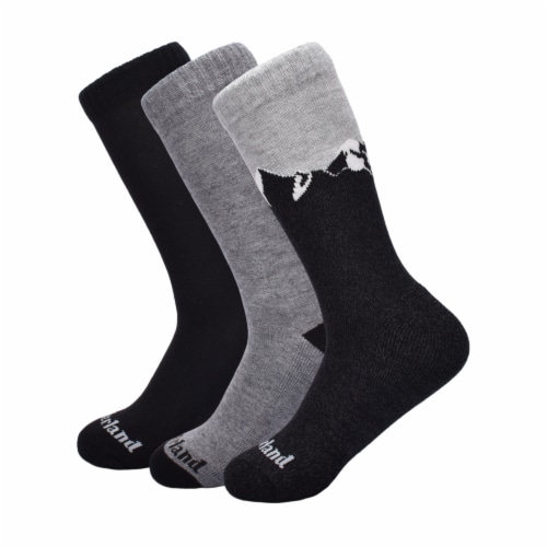 Timberland® Women's Cushioned Wool Crew Socks - Black/Gray Perspective: front