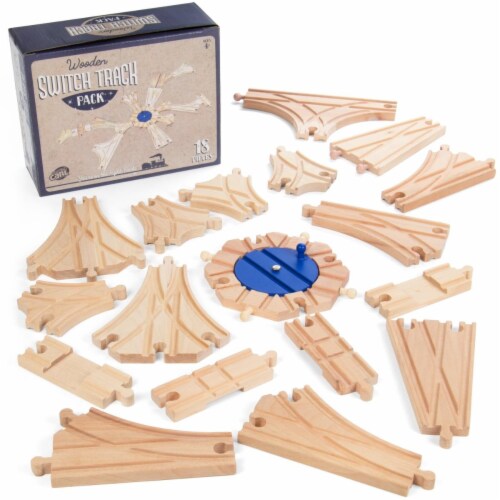 Brybelly TCON-13 Switch Track Wooden Train Set Perspective: front