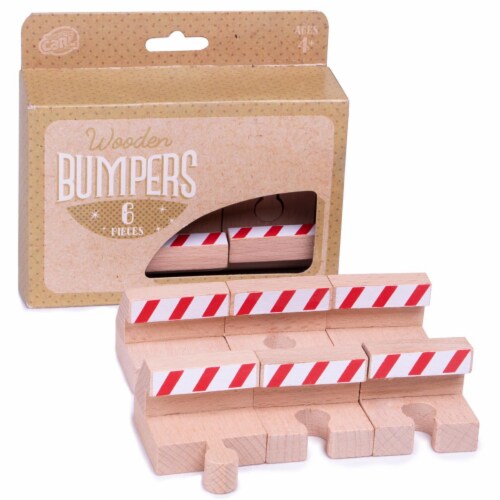 Brybelly TCON-16 Wooden Train Track Bumpers, Pack of 6 Perspective: front