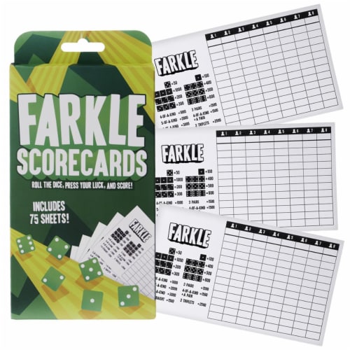 Brybelly GDIC-2206 Farkle Scorecards - 75 Sheets Perspective: front