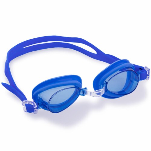Brybelly SSWI-102 Kids Swim Goggles & Case, Blue Perspective: front