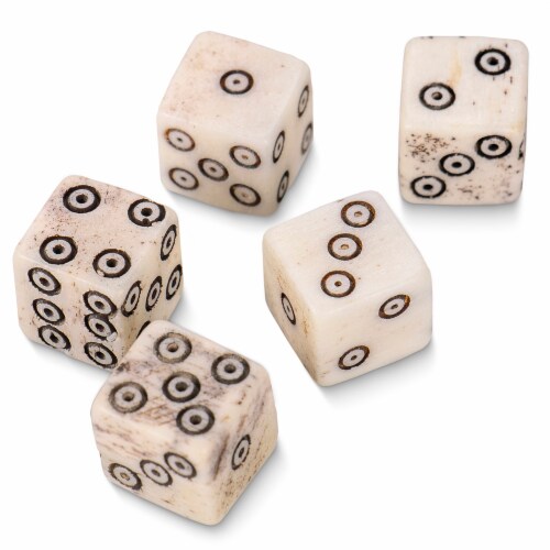 Luck of the Lich Bullseye Bone Dice. 10mm Mini Dice Perspective: front