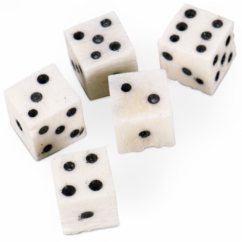 Luck of the Lich Bone Dice, 10mm Mini Dice Perspective: front