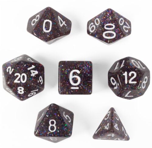 Sparklier Vomit, Set of 7 Polyhedral Dice Perspective: front