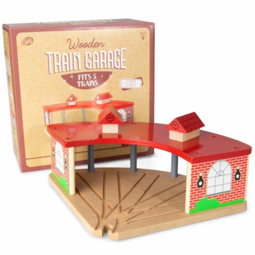 Brybelly TCON-21 Wooden Train Garage Perspective: front