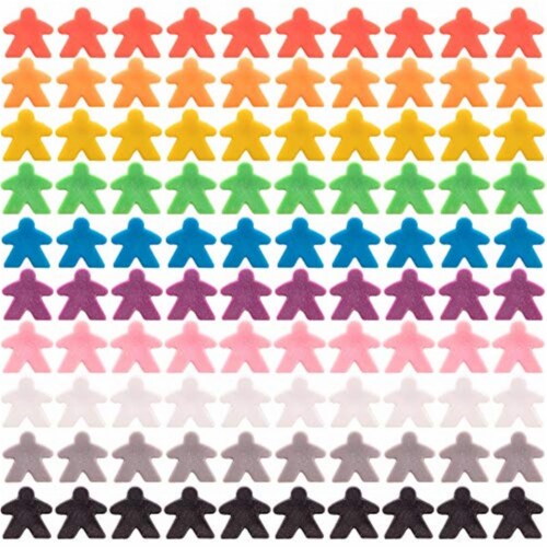 Brybelly TBGA-203 Plastic Meeples - Pack of 100 Perspective: front