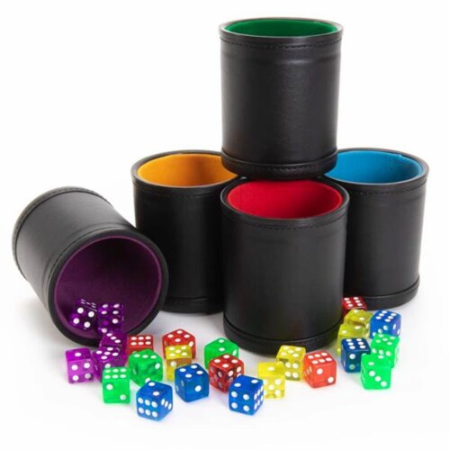 Brybelly GDIC-306 Professional Dice Cups Game Night Pack, Assorted Color - Pack of 5 Perspective: front