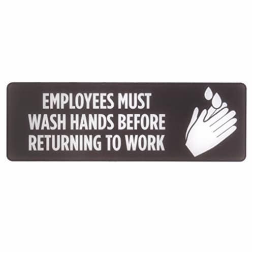 Brybelly  Employees Must Wash Hands Self-Adhesive Sign Perspective: front