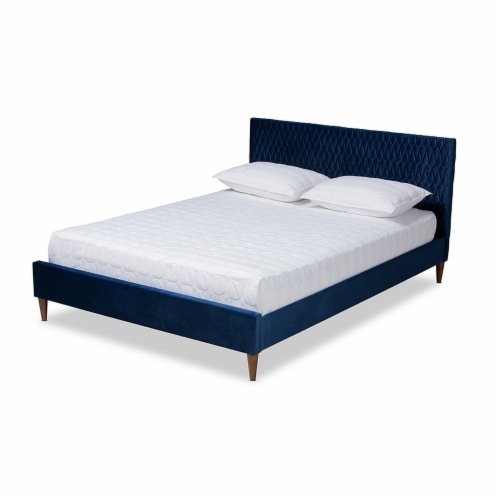 Baxton Studio Frida Glam and Luxe Royal Blue Velvet Fabric Upholstered Full Size Bed Baxton Studio Frida Glam and Luxe Royal Blue Velvet Fabric Upholstered Full Size Bed