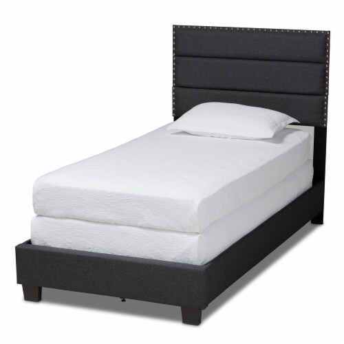 Baxton Studio Ansa Modern and Contemporary Dark Grey Fabric Upholstered Full Size Bed Baxton Studio Ansa Modern and Contemporary Dark Grey Fabric Upholstered Full Size Bed
