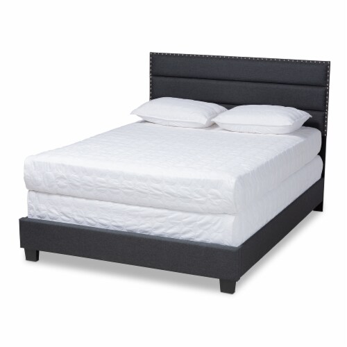Baxton Studio Ansa Modern and Contemporary Grey Fabric Upholstered Queen Size Bed