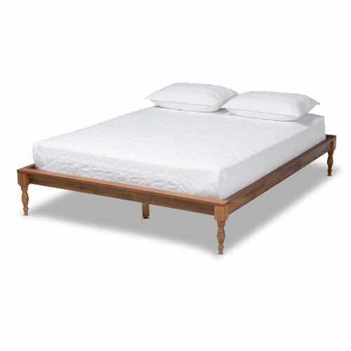 Baxton Studio Romy Full Size Ash Brown Finished Wood Bed Frame Perspective: front