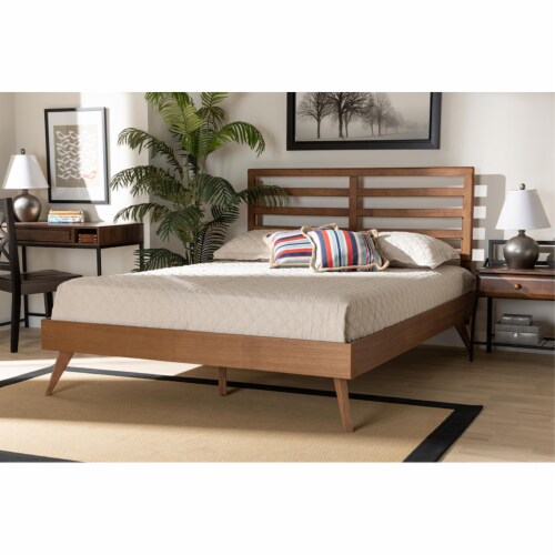 Baxton Studio Shiro Mid-Century Modern Ash Walnut Finished Wood Full Size Platform Bed Baxton Studio Shiro Mid-Century Modern Ash Walnut Finished Wood Full Size Platform Bed
