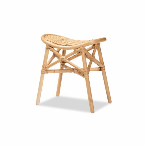 Baxton Studio Elgon Modern Bohemian Natural Brown Rattan Footstool, 1 - Fryâs Food Stores