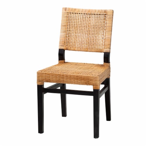 Lesia Modern Bohemian Natural Brown Rattan and Espresso Brown