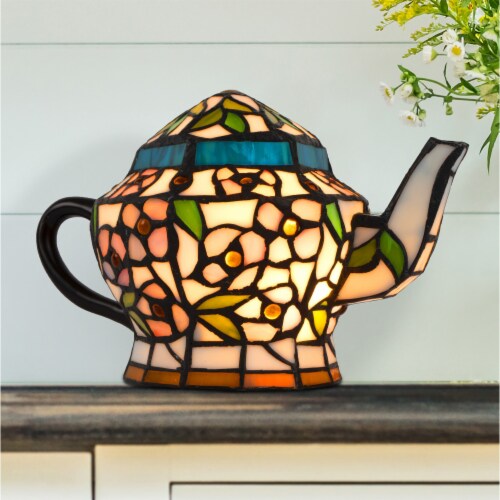 Lavish Home Tiffany Style Stained Glass Teapot Table Desk Lamp Led 10.5 Inch Indoor Lighting 1 unit Jay C Food Stores