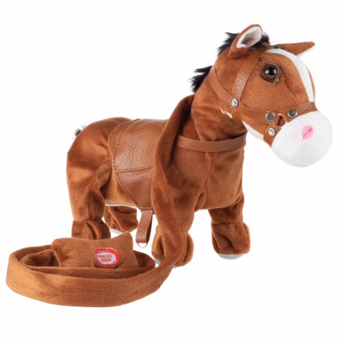 Animated Plush Horse Toy Walks on Leash Battery Operated Sings 9 x 11.5 Inches 1 unit Fry s Food Stores