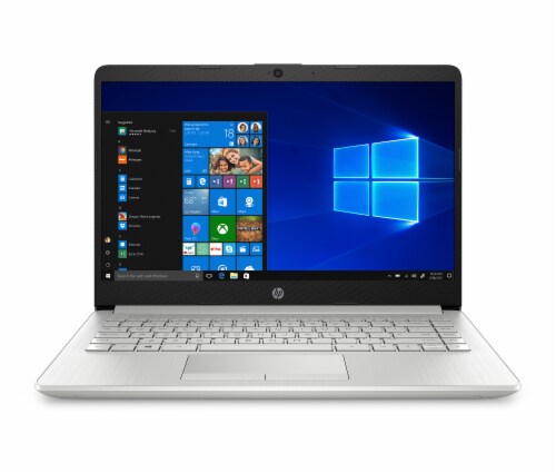 HP14-dk0075nr Laptop - Silver Perspective: front