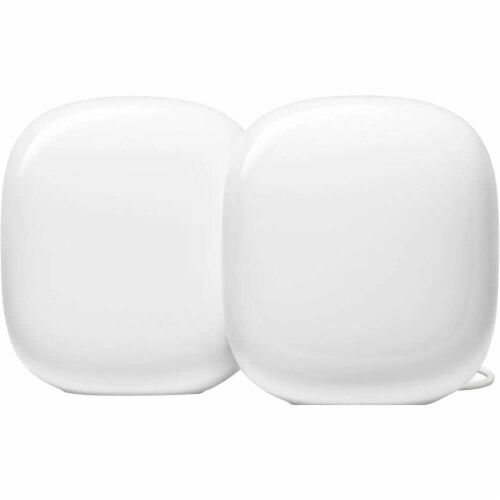 Google Nest GA03689 Wifi Pro 6e AX5400 Mesh Router - 2 Pack - Snow Perspective: front